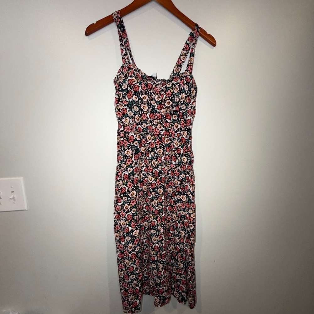 AUW Womens Floral Boho Babydoll Dress Spring Bloomcore Colorful Daisies Feminine